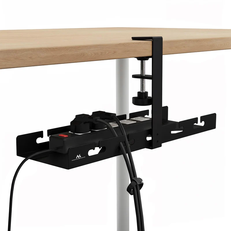 Maclean under-desk cable organizer, max load 5kg, black, MC-105 B