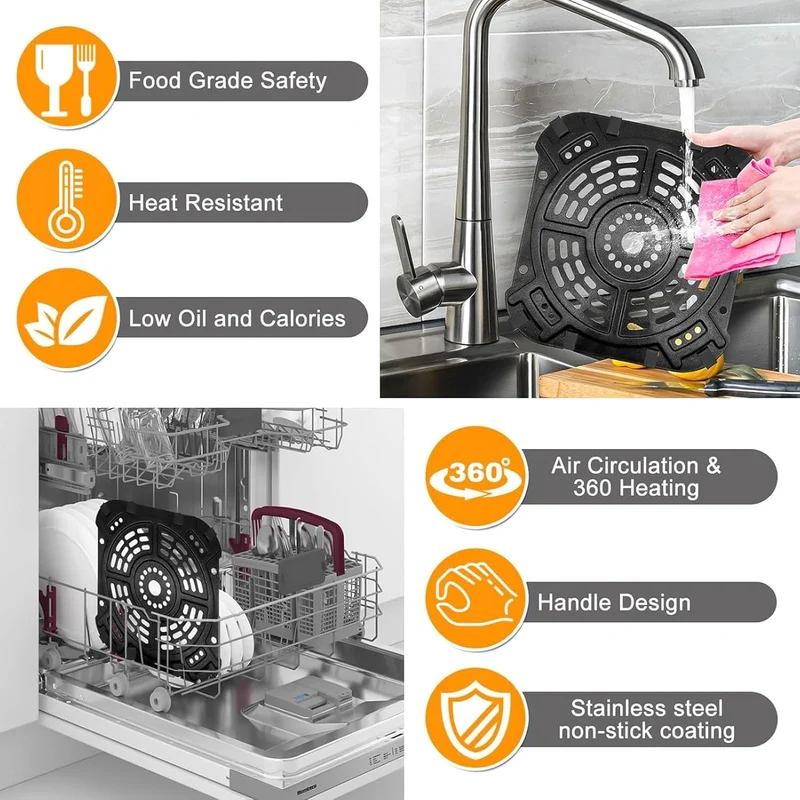 GCQ Zubehör für Ninja AF180UK AF180UKCP Air Fryer Pro XL 6-in-1 6,2 l, 21,6 cm × 20,3 cm Air Fryer G