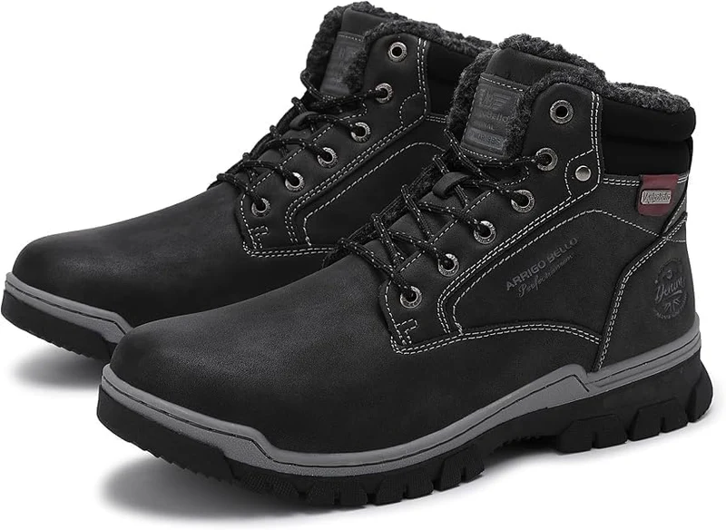 ARRIGO BELLO Winterstiefel Herren Winterschuhe Gefüttert Rutschfeste Warm Stiefel Gemütlich Trekking