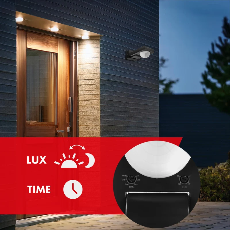 Maclean PIR motion sensor, infrared, IP65, max 2000W, black, MCE243 B, 2 pieces