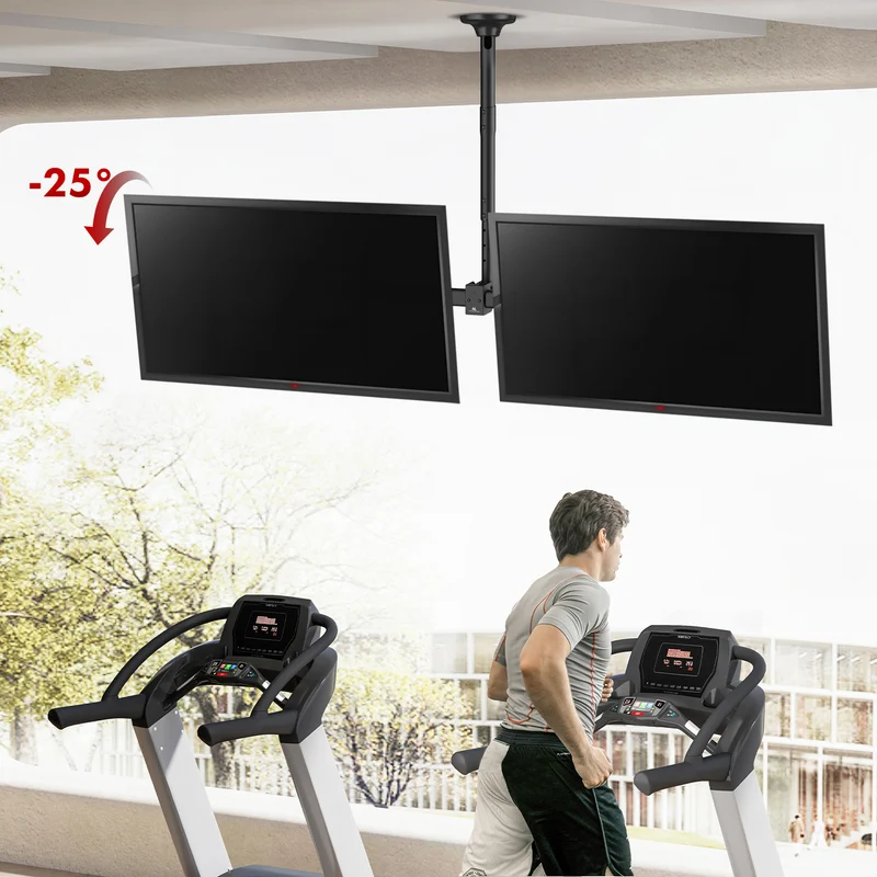 Maclean ceiling mount for two TVs, max load 2x40kg, 34-60", max VESA 600x400, MC-111 B