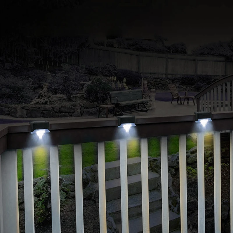 8x Maclean solar LED stair light IP44, 4000K, Ni-MH 100 mAh, 80x45x45mm, dusk sensor MCE319