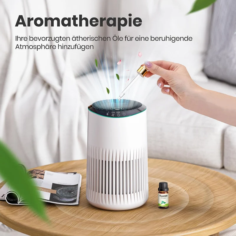 Operan Luftreiniger Allergiker für Zuhause Schlafzimmer Büro, HEPA Luftfilter Raucherzimmer für Rauc