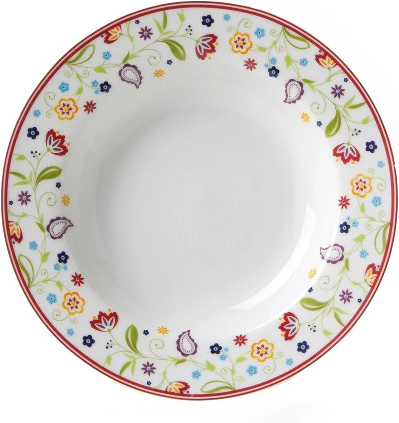 Ritzenhoff & Breker 'Doppio Shanti' Suppenteller mit Paisley-Muster, Ø 22cm, Porzellan, 018653, weis