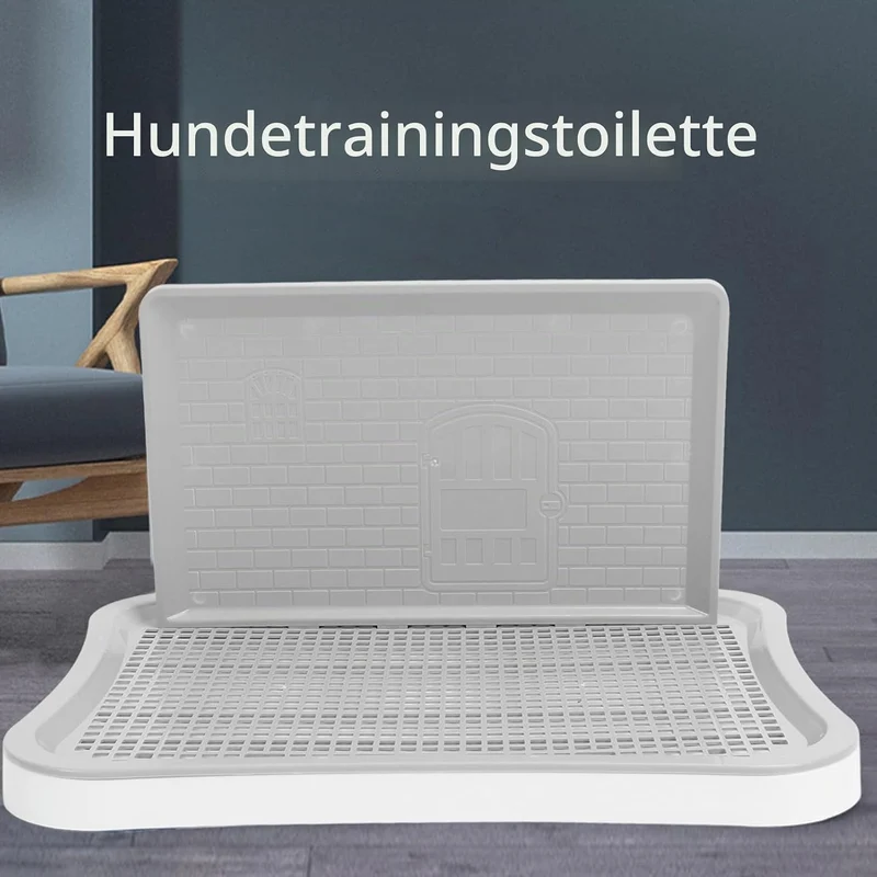 VBESTLIFE Hundetöpfchen-Tablett, Haustier-Hundetrainings-Toilette für den Innenbereich mit Wandsäule