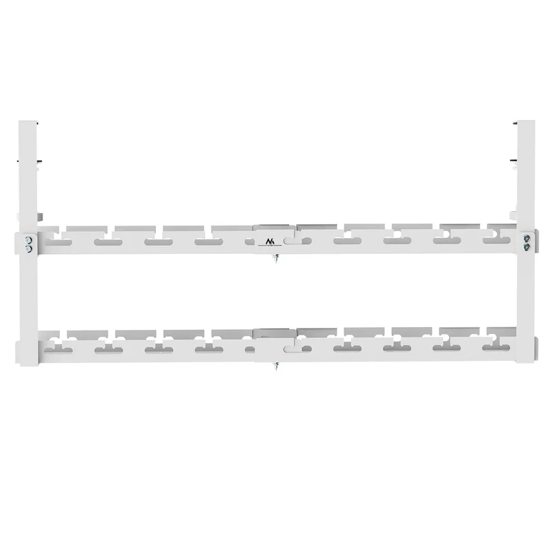 Maclean under-desk cable organizer, max. load 5kg, max. 728mm, 2 levels, white, MC-102 W