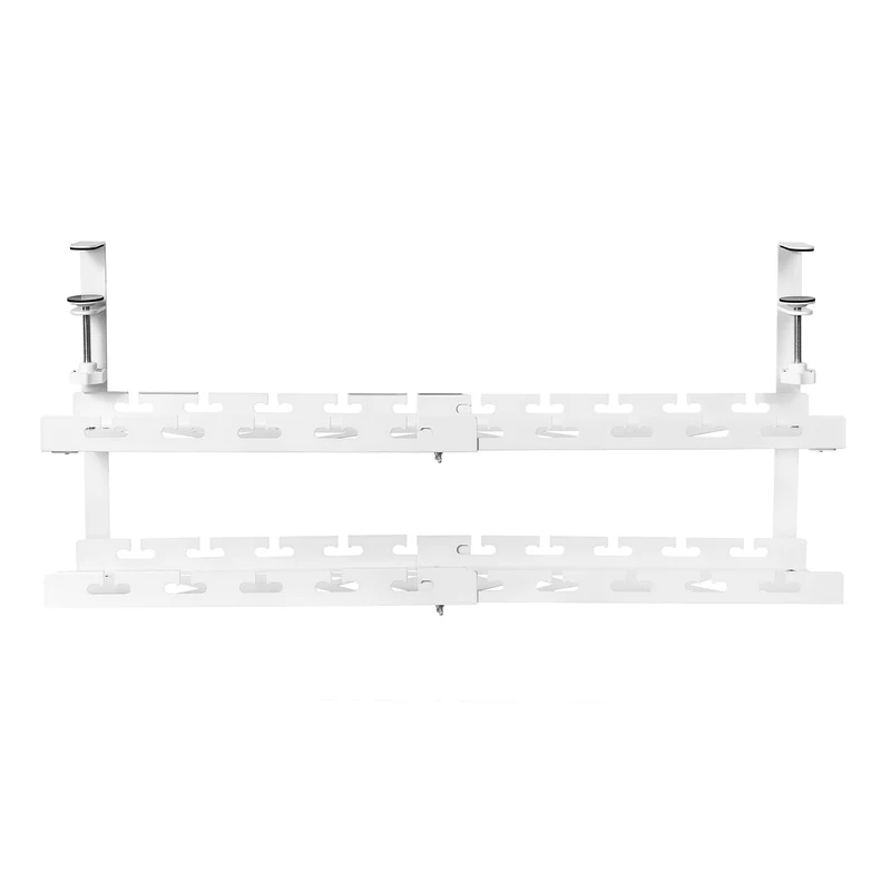 Maclean under-desk cable organizer, max. load 5kg, max. 728mm, 2 levels, white, MC-102 W