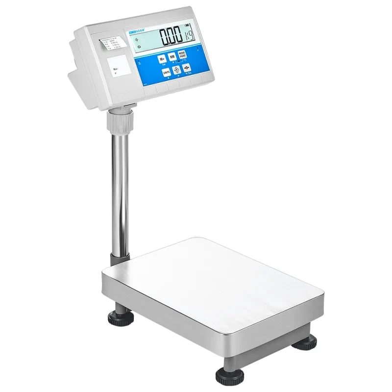 AE Adam Bodenwaage mit Hochanzeige und Einbaudrucker für Etiketten oder Barcodes 32 kg / Lesbarkeit 1 g