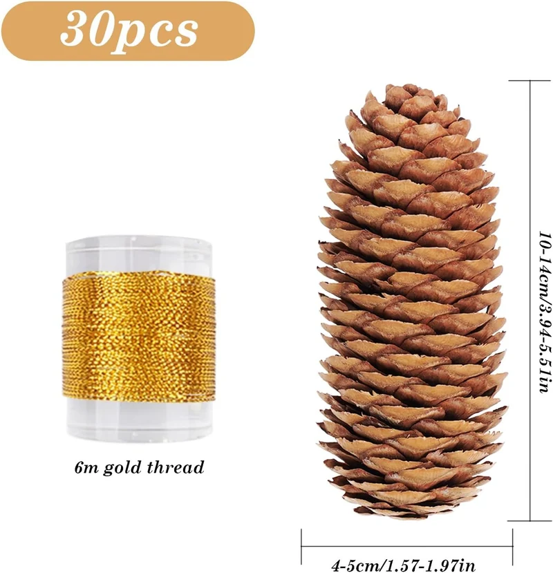 Tannenzapfen Deko, 20 Stück ﻿10-14cm Tannenzapfen Gross Weihnachten Tannenzapfen Natürliche Thanksgi