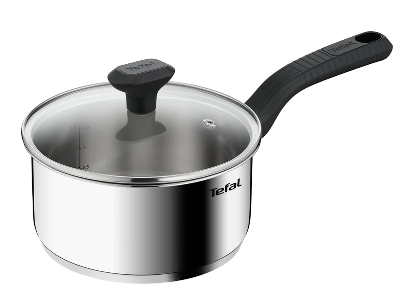 Tefal Comfort Max C9732304 Edelstahl-Kochtopf mit Glasdeckel, langlebiges Kochgeschirr für gesundes