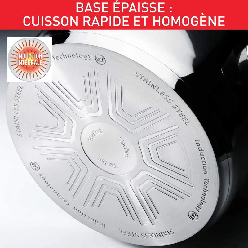 Tefal Comfort Max C9732304 Edelstahl-Kochtopf mit Glasdeckel, langlebiges Kochgeschirr für gesundes