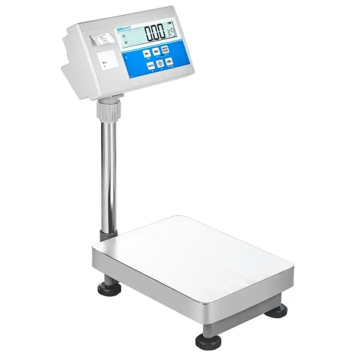 AE Adam Bodenwaage mit Hochanzeige und Einbaudrucker für Etiketten oder Barcodes 120 kg / Lesbarkeit 5 g