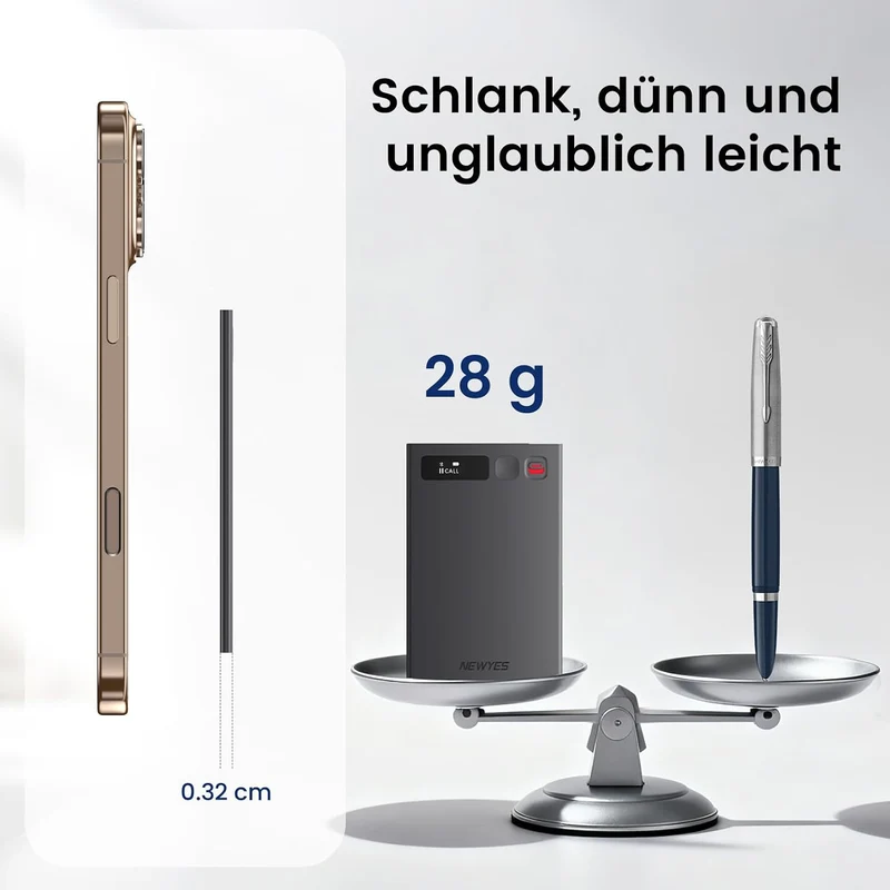 NEWYES Ailog KI Digitales Diktiergerät mit dedizierter App,Transkribieren und Zusammenfassen,35 Stun