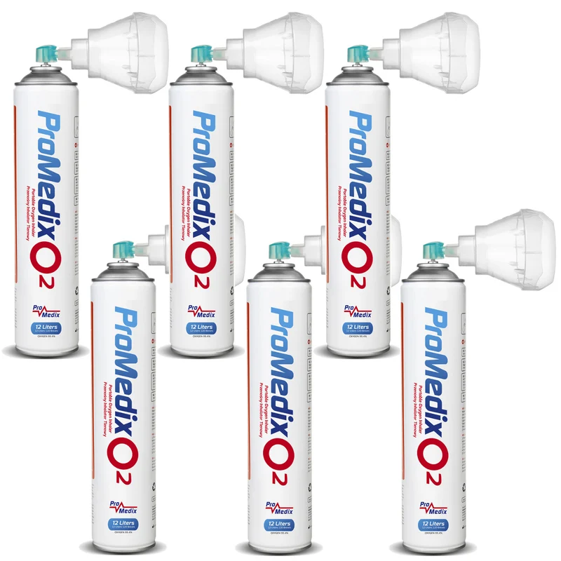 Portable 99.4% canned oxygen inhaler Promedix 12L, PR-994, 6 units