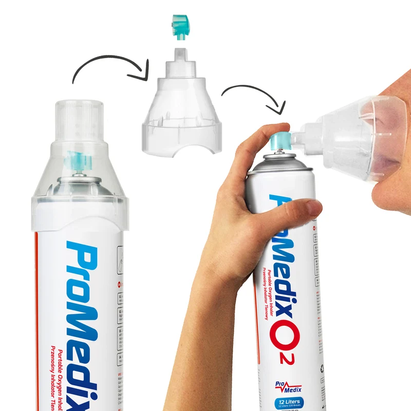 Portable 99.4% canned oxygen inhaler Promedix 12L, PR-994, 5 units