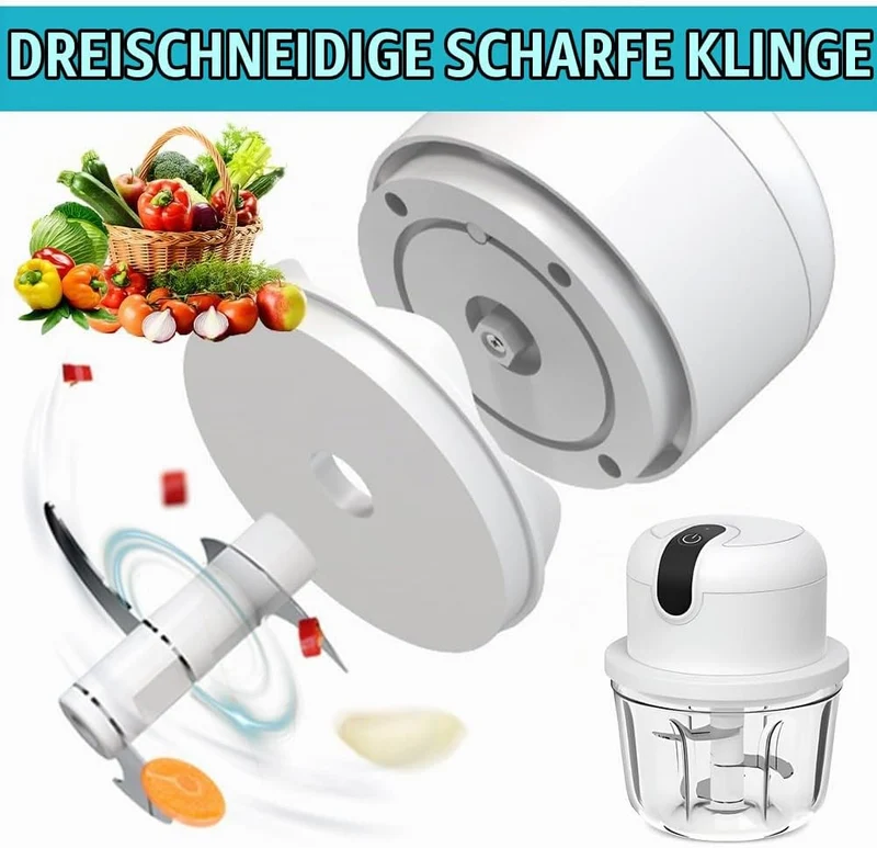 Elektrischer Küchenzerkleinerer,Zwiebelzerkleinerer elektrisch 350 ml,Zerkleinerer Küche Elektrisch,
