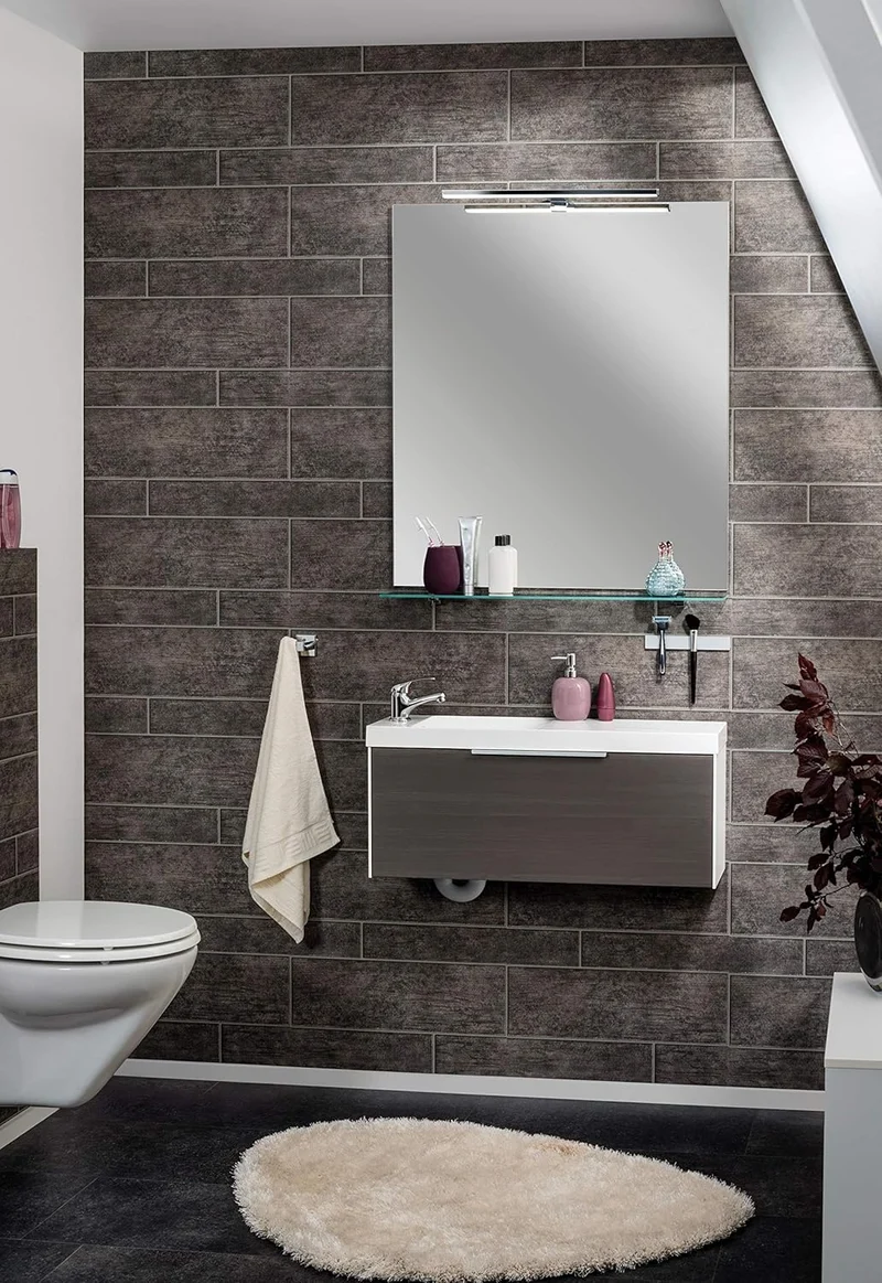 FACKELMANN Glasablage 80 cm/Wandregal für Badaccessoires/Masse (B x T): ca. 80 x 12 cm/Wandablage mi