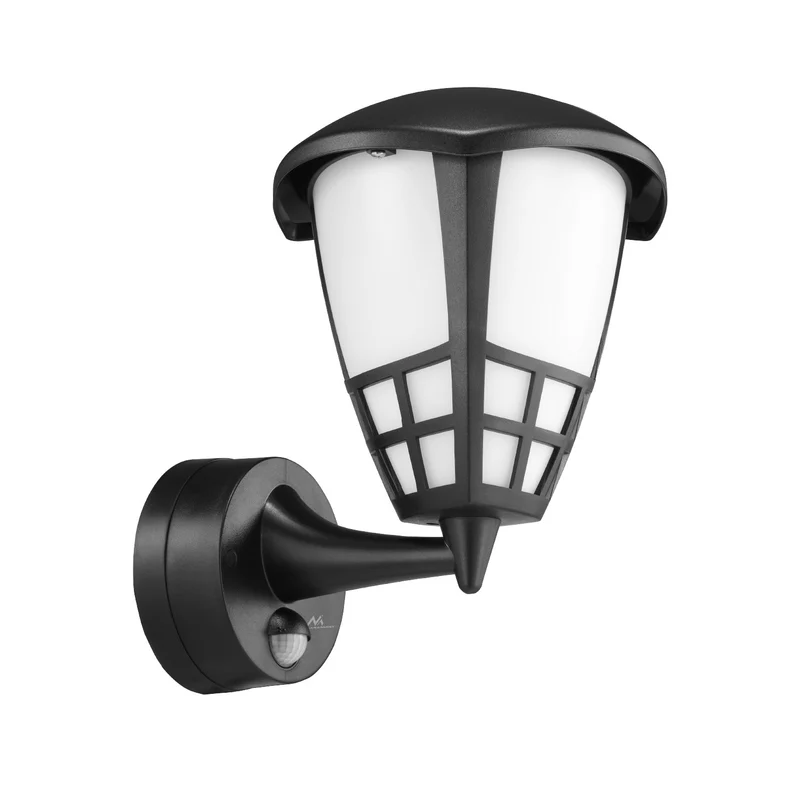 Wall lamp with sensor Maclean MCE518 B 1xE27 black IP65 max 60W