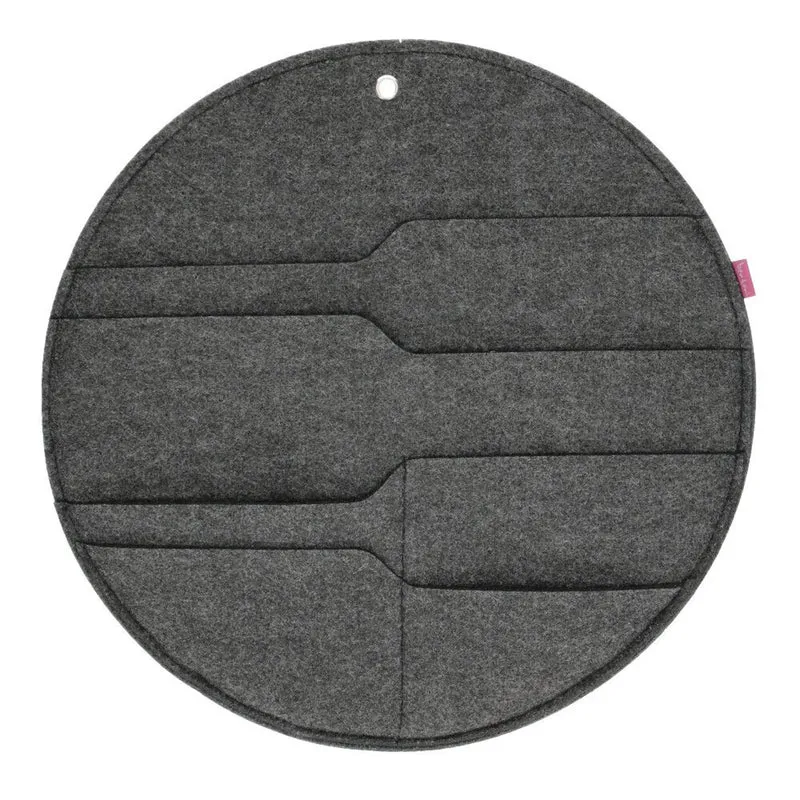 Bertoni felt wall organizer Circle XL diameter 45 cm - anthracite, 4 pockets