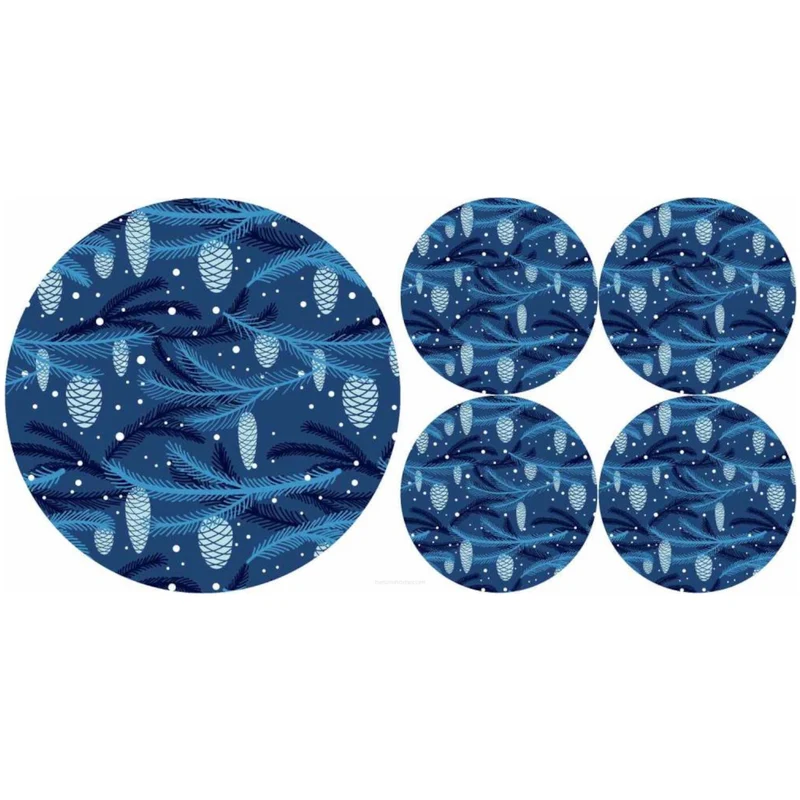 Set of round felt table placemats 1 + 4 - CONE