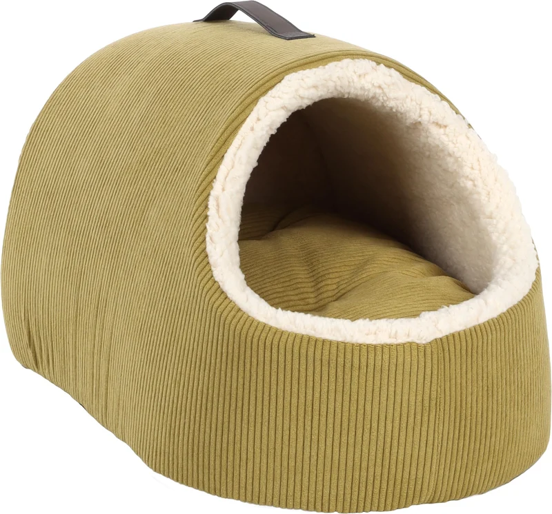 Flamingo Haustierbett Mila Grün – Weich, Bequem, 50x37x18 cm, Waschbar, rutschfest, Grün