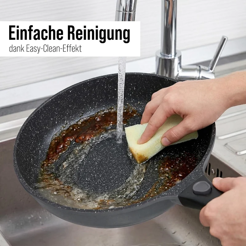 STONELINE SMART Pfannenset 6-teilig 20/24/28 cm, Pfanne Aluguss, Abnehmbarer Griff Pfannenwender Pfa