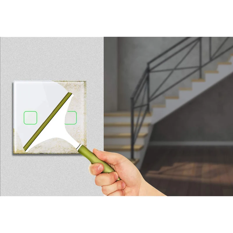 Touch Changeover Switch Light Switch Cross Switch Wall Switch Stair Switch with Color Change LED Backlight Recessed Switch 2-Fold Angular White