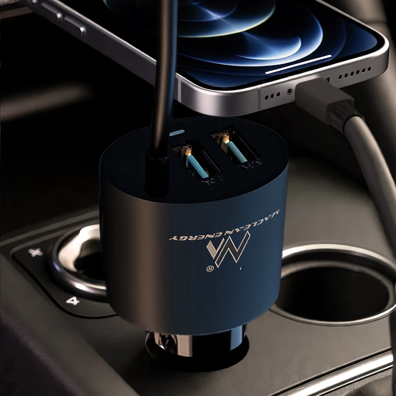 Maclean MCE76 Triple Car Charger Dual USB Lightning IOS GPS Android Quick Charge Cigarette Socket