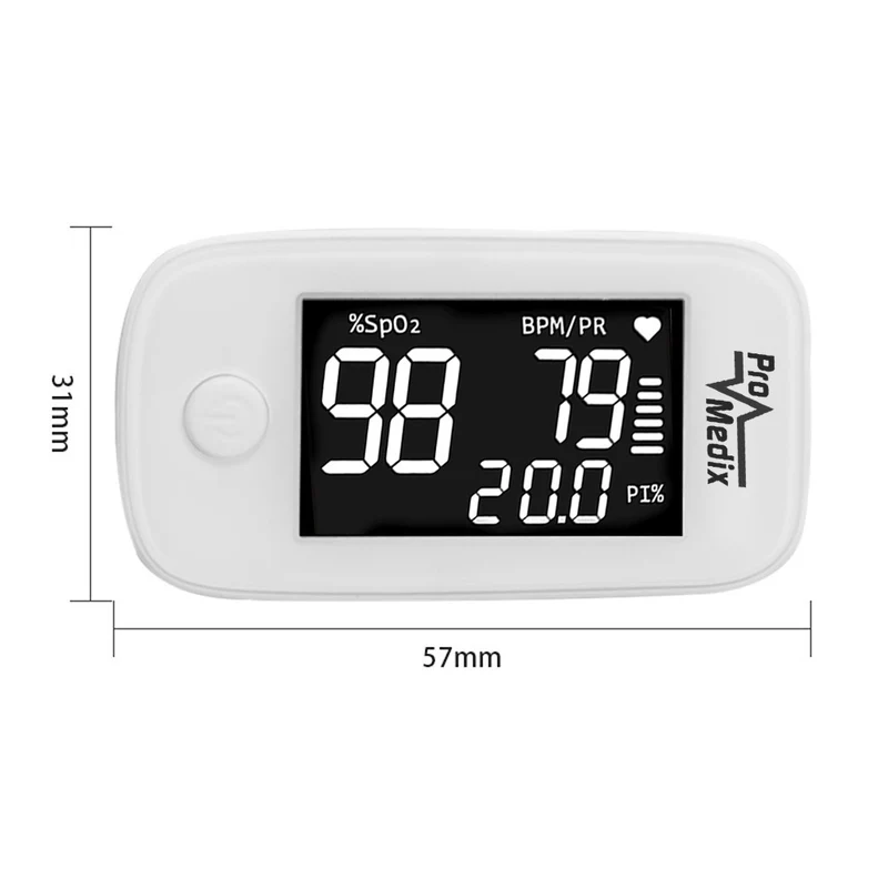 Promedix PR-870 1.5" HD LED pulse oximeter medical pulse oximeter + 2x CE EN 14683:2019 medical masks - set - blue color 10 pieces Promedix PR-280 BFE>98%