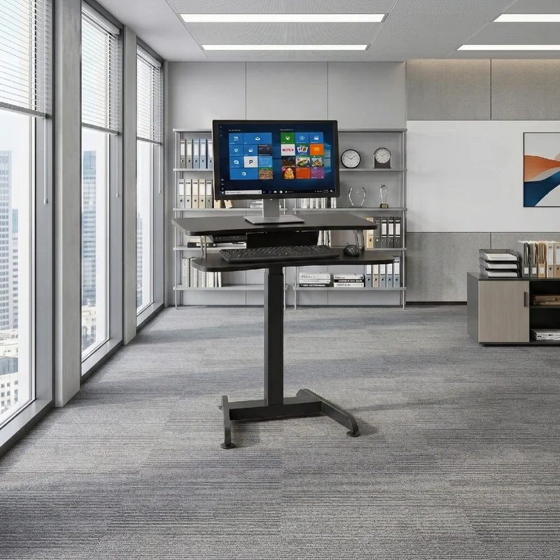 Maclean MC-835 Portable Desk Electric Height Adjustable 72 -122cm max. 37 kg Control Panel Sit Stand Work Station