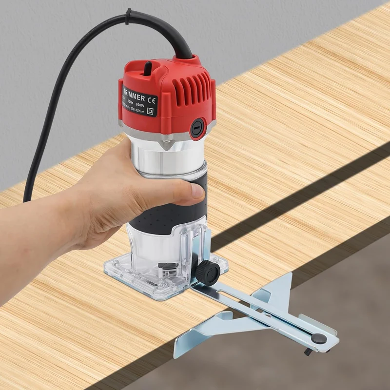 800W Oberfräse Trimmer Einhandfräse, 30000 U/min Holzfräse Oberfräse, Elektrik Kantenfräse 6.35 MM f