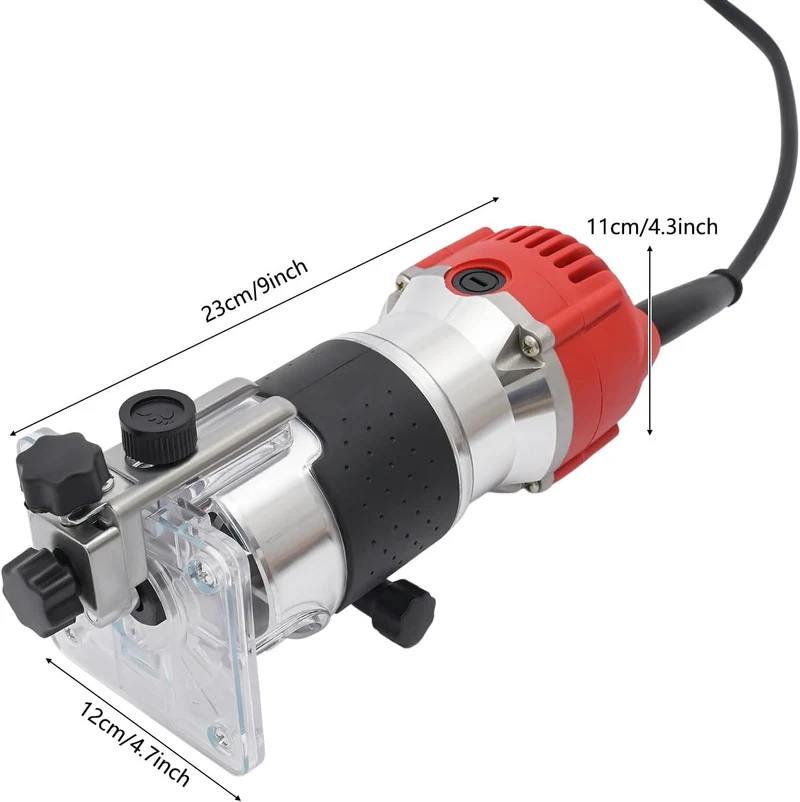 800W Oberfräse Trimmer Einhandfräse, 30000 U/min Holzfräse Oberfräse, Elektrik Kantenfräse 6.35 MM f