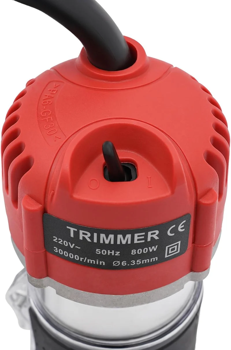 800W Oberfräse Trimmer Einhandfräse, 30000 U/min Holzfräse Oberfräse, Elektrik Kantenfräse 6.35 MM f