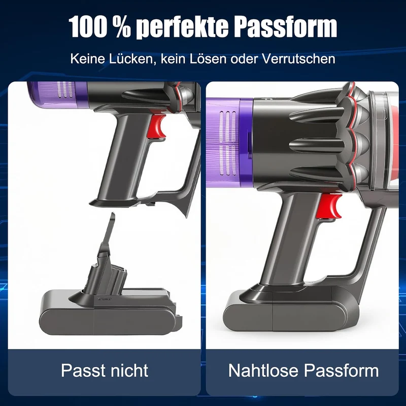 V8 Akku für Dyson V8, 6000mAh Akku Kompatibel mit V8Animal Absolute Motorhead Fluffy SV10 Staubsauge