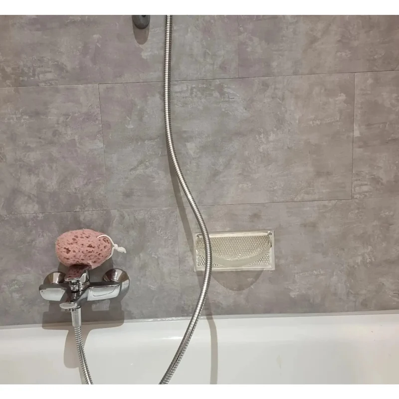 Self-adhesive tiles for wall floor Fliesana, set of 3 pieces, waterproof, pattern light gray concrete