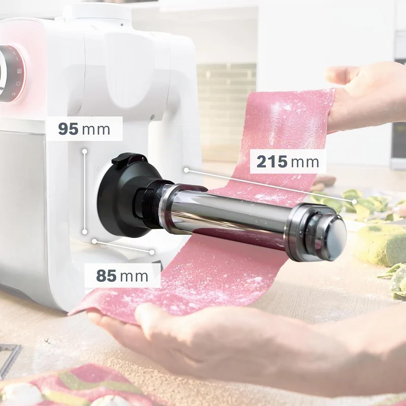 Bosch Pasta-Set MUZS6PP, 2 Pasta-Aufsätze, Zubehör für Küchenmaschine Serie 6, Tagliatelle-Nudelwalz
