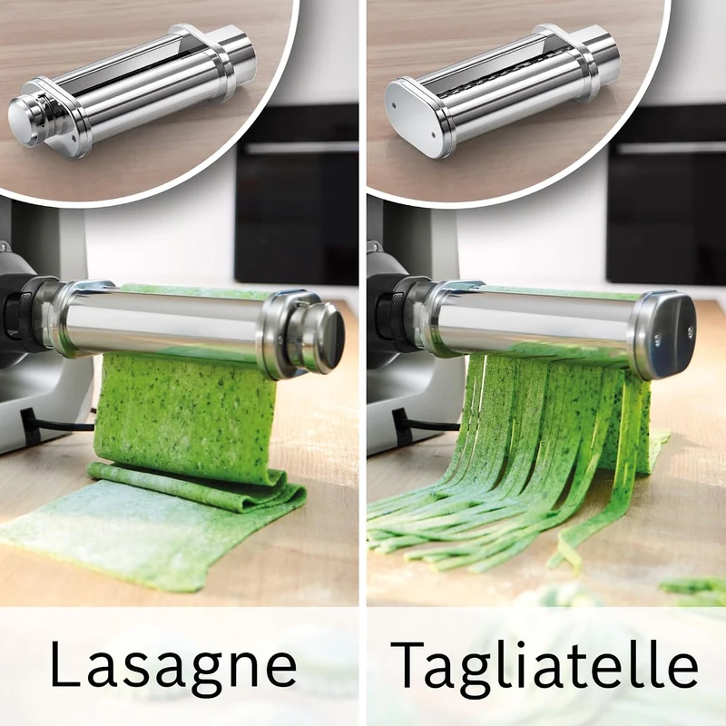 Bosch Pasta-Set MUZS6PP, 2 Pasta-Aufsätze, Zubehör für Küchenmaschine Serie 6, Tagliatelle-Nudelwalz