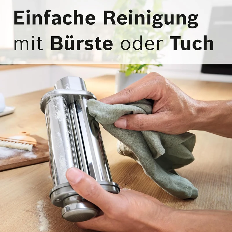 Bosch Pasta-Set MUZS6PP, 2 Pasta-Aufsätze, Zubehör für Küchenmaschine Serie 6, Tagliatelle-Nudelwalz