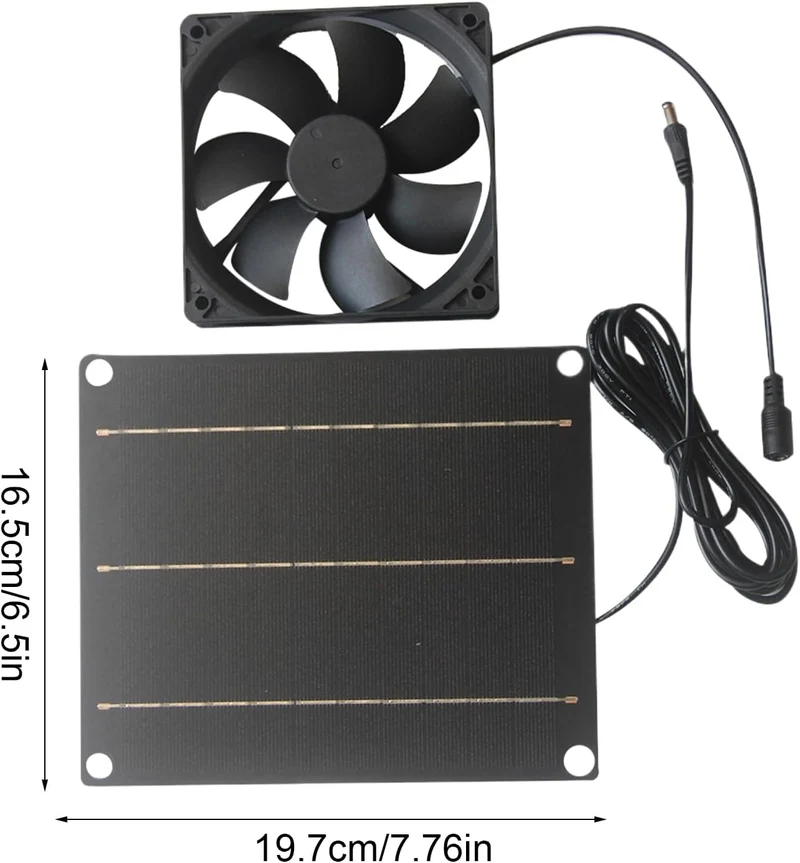 Solar Abluftventilator Mit Photovoltaikmodul, 30W Solars Ventilator Für Gebäude, Leiser Wandmontage