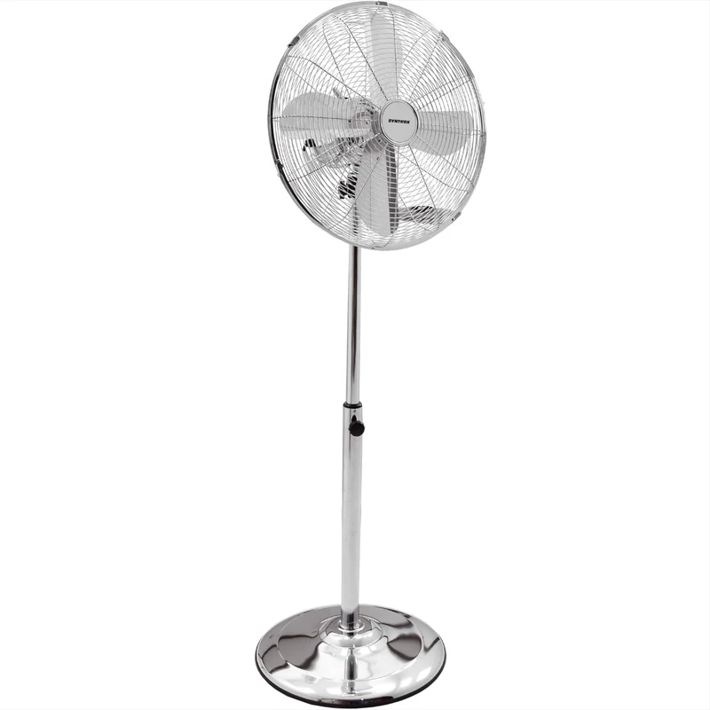 Syntrox Germany SVT-50W Chrome Retro Ventilator mit Oszillation Axialventilator Standventilator Wind