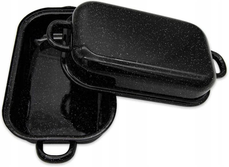 Gänsebräter mit Tropfdeckel 35 x 24cm Emaille Bräter + Deckel Schmortopf Bratentopf Entenbräter 5L