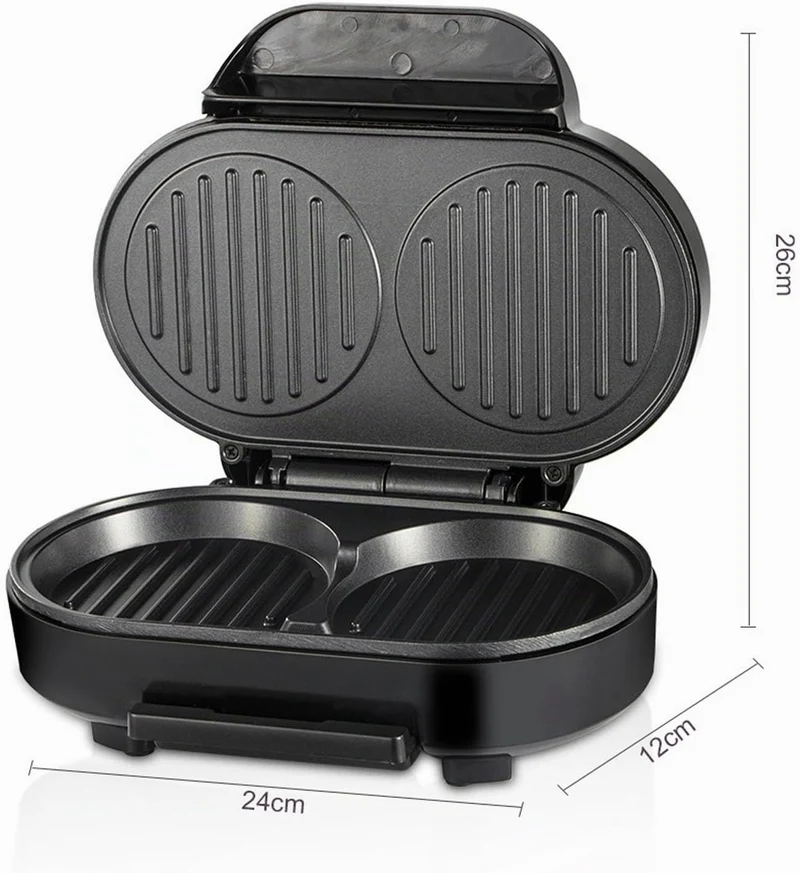 Elektrischer Frühstücksbereiter, Elektrischer Eier-Burger-Maker, Anti-Stick mit Aluminium-Heizplatte