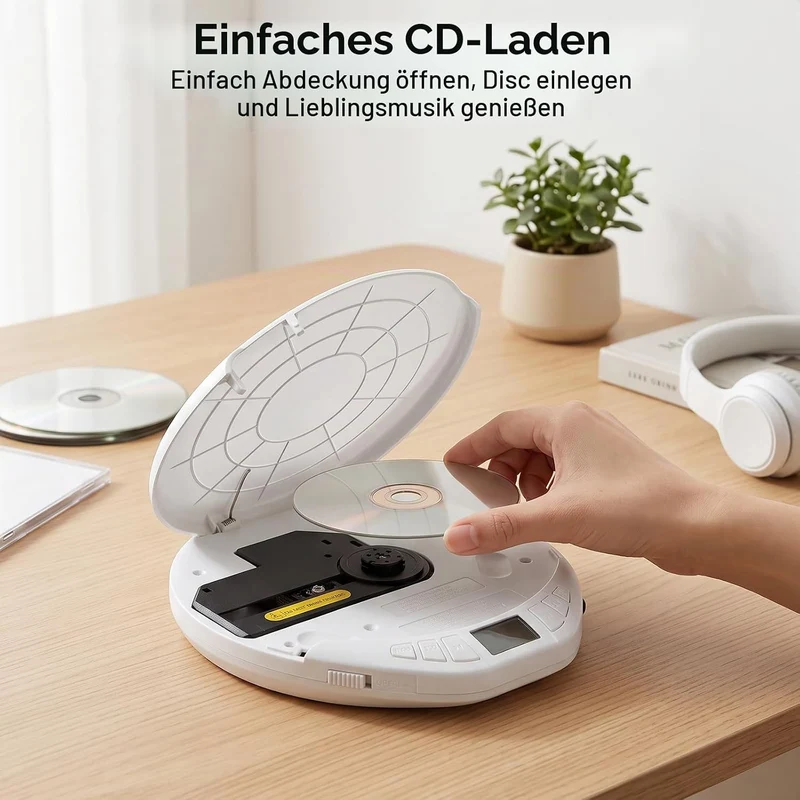 Gueray CD Spieler Tragbarer CD-Player Persönliche CD Players mit Kopfhörer LCD Display Anti-Skip Sch