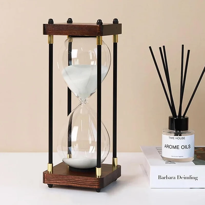 Grosse Sanduhr 60 Minuten, Sanduhr aus Holz, Regenbogen Glas Deko Sanduhren, Geschenk Sanduhr, für H