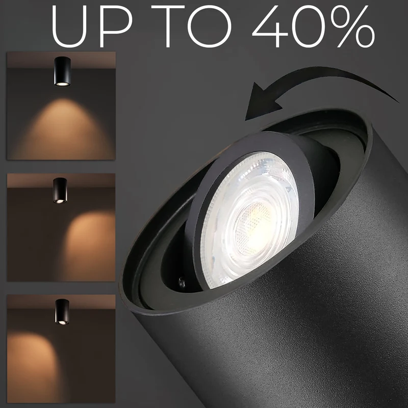 GU10 MCE422 B halogen spot mounted luminaire, 80x115mm, aluminum
