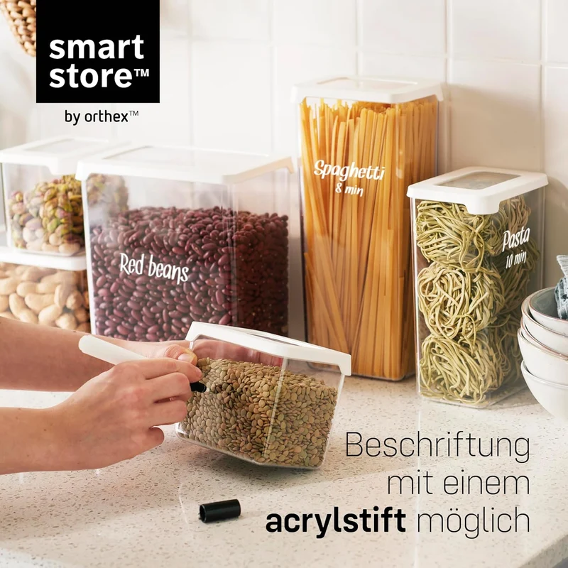 SmartStore Vorratsdosen 1.65L – 4er Set Luftdicht - Plastik Aufbewahrungsbox mit Deckel, BPA Frei, S