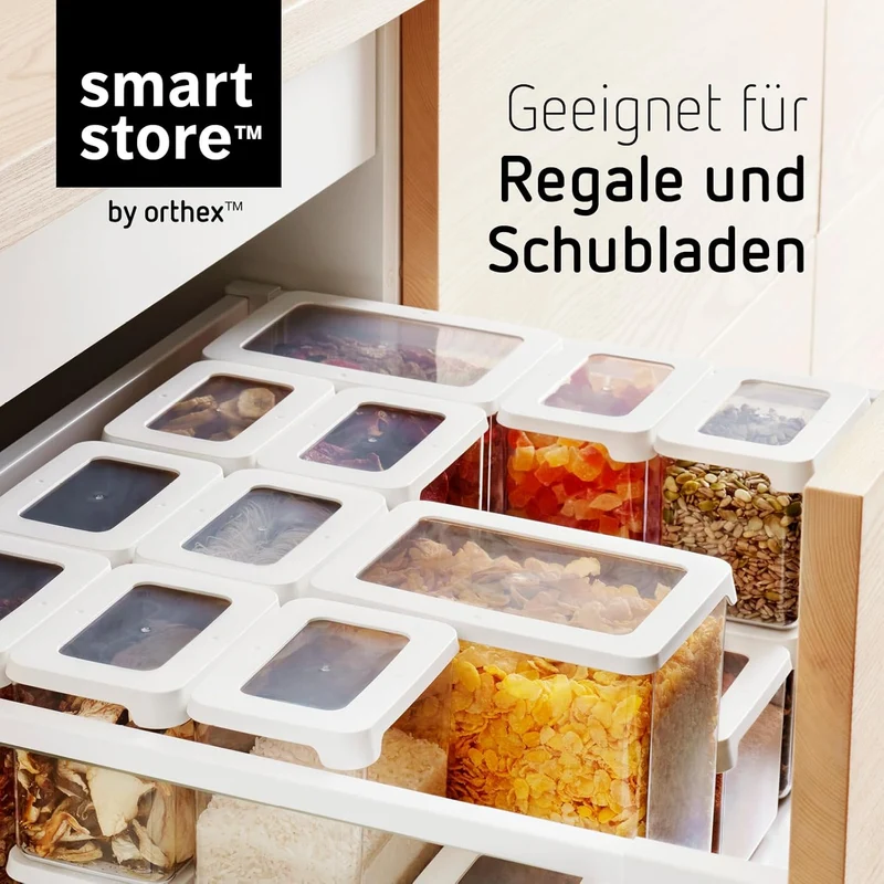SmartStore Vorratsdosen 1.65L – 4er Set Luftdicht - Plastik Aufbewahrungsbox mit Deckel, BPA Frei, S