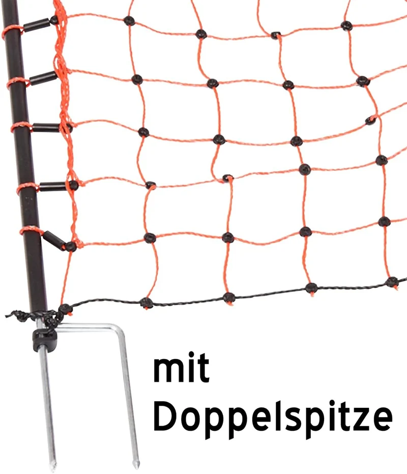 VOSS.farming 50 m Premium Hühnerzaun, Geflügelzaun/-Netz, 112 cm, 20 Pfähle, 2 Spitzen
