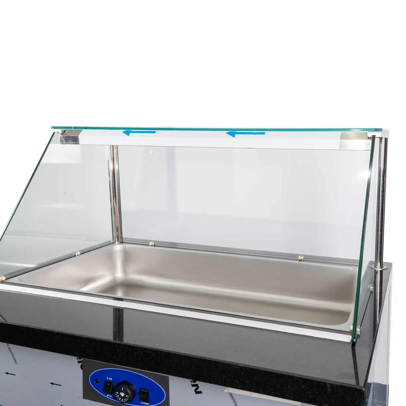 Bain Marie schwarz Marmor LED Dekor 110 cm