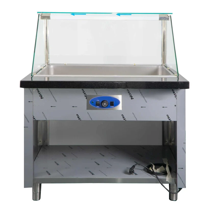 Bain Marie schwarz Marmor LED Dekor 110 cm